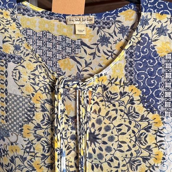 Live And Let Live Sheer Boho Blouse Size L - Picture 2 of 5